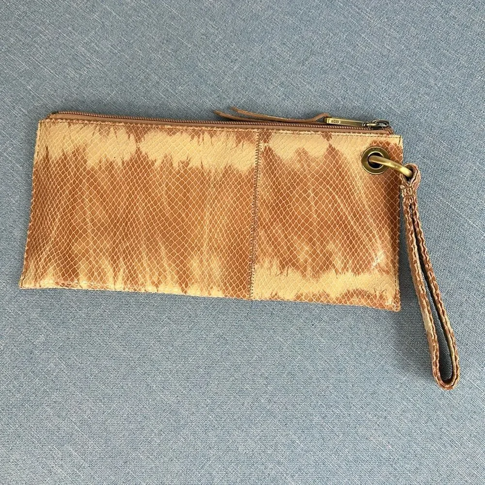 HOBO Desert Tie Dye Leather Card Holder Wristlet Wallet NWOT
